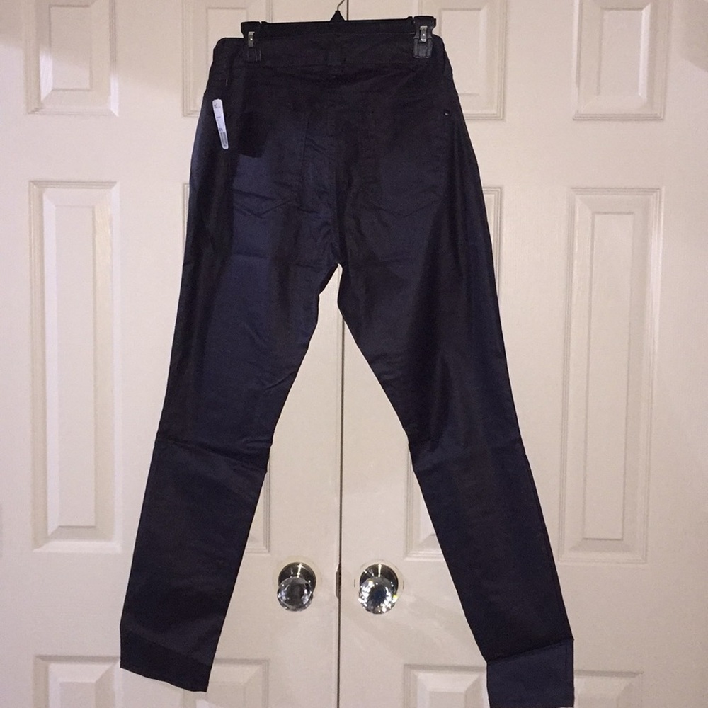 PU coated super dark purple jeans